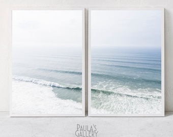 Set of 2 Ocean Prints, Set of Two Beach Coastal Wall Art, Printable Aerial Photography, Digital Print, Instant Download