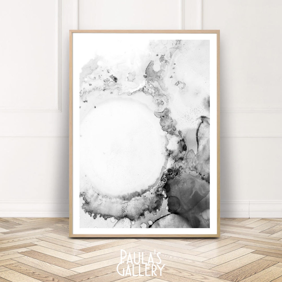 Alcohol Ink Black White Print, Abstract Wall Art, Abstract Ink Art ...
