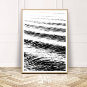 Beach Waves Printable Wall Art,Ocean Water Poster,Coastal Digital Prints Home decor,Instant Download,Black White Photography,Gift for Her
