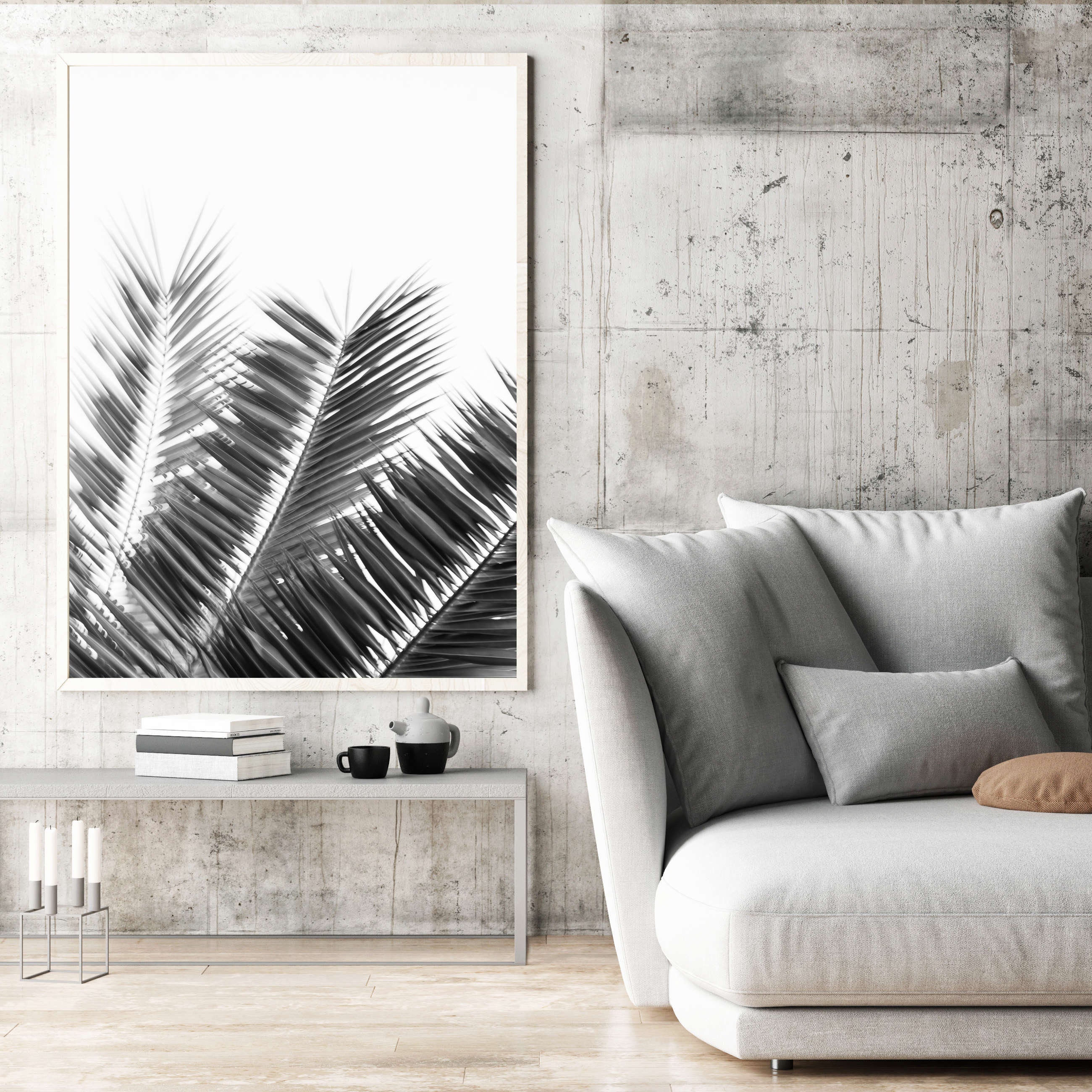Palm Leaf Print Palm Tree Wall Art Black White Palm Decor | Etsy