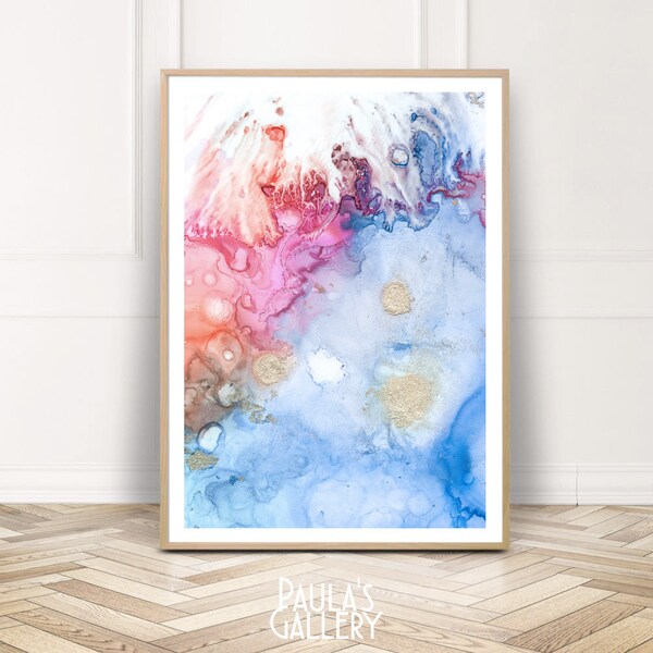 Blush and Blue Art Etsy