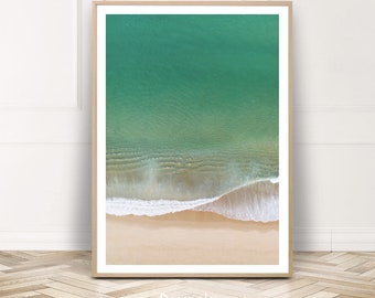 Ocean Print Wall Art, Aerial Beach Photography Print, Printable Wave Poster, Coastal Wall Decor, Sea Print, Digital Download