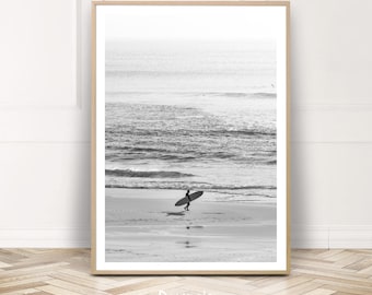 Surf Photography, Surf Art, Surf Print, Black White Surf Wall Art Surfing Poster, Beach Home Decor, Coastal Vibe, Digital prints, Large Size