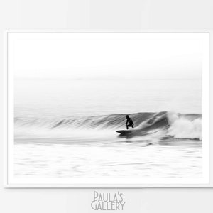 Surf Print, Surfen Wandkunst, Surf Fotografie, druckbare schwarz weiße Kunst, Meereswellen Poster, Wohnkultur, digitaler Download