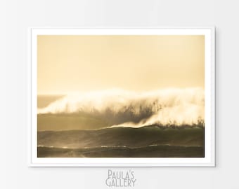 Impresión de olas, arte de surf, fotografía de surf, olas del atardecer, decoración digital del hogar, arte del océano, cartel de olas