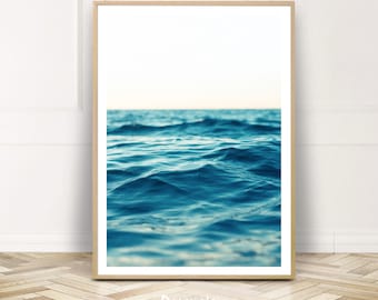 Ocean Print, Ocean Wall Art, Waves Print, Blue Water Digital Download, Ocean Photography, Large Wall Decor, Printable Instant Download