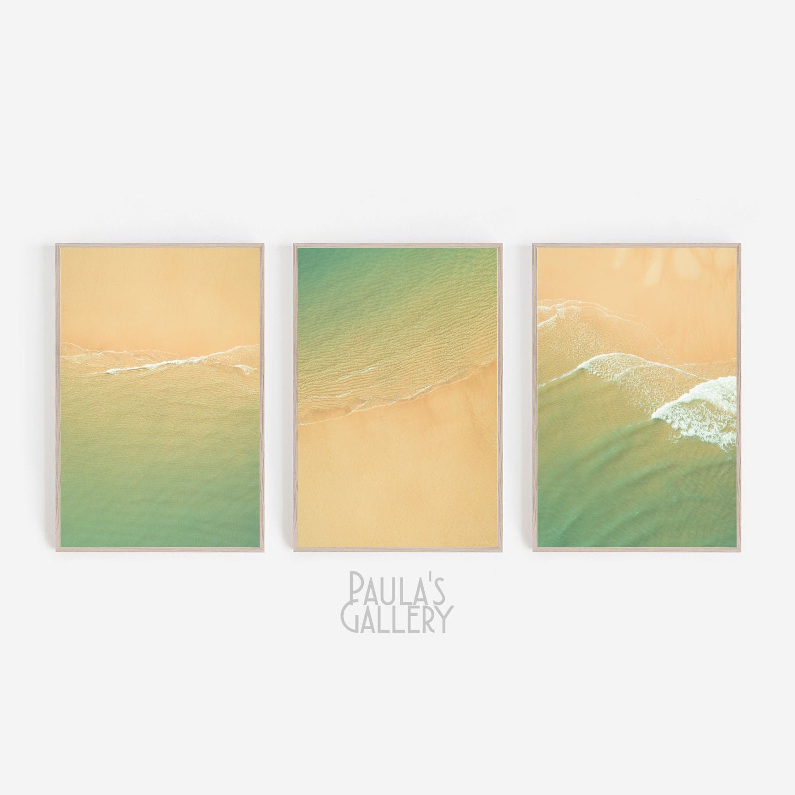Set of 3 Ocean Prints Beach Wall Art Set Coastal Poster Etsy