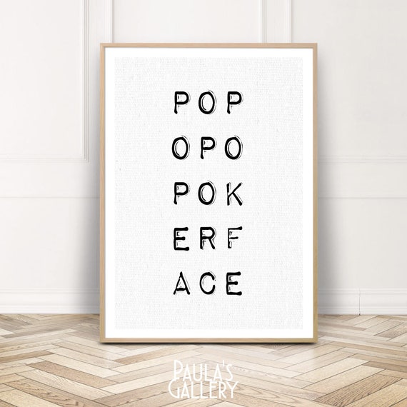 Lady Gaga Print Poster Celebrity Wall Art Poker Face Etsy