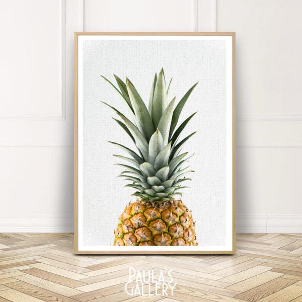 Pineapple Print, Pineapple Wall Art, Tropical Poster, large Fruit Photography, Instant Download, Bedroom Large Wall Decor, Gift For Her