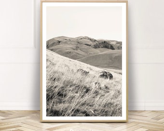 Black White Mountain Print, Sepia Wall Art, Wilderness Print, Digital Print, Landscape Photography, Instant Download, Large Poster