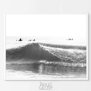 Surf Fotografie, schwarz weiß Surf Art, Surfen Print, Wellen Poster, Ozean Wand Kunst, Strand Print, Strand Fotografie, Surf Dekor, Küsten Kunst