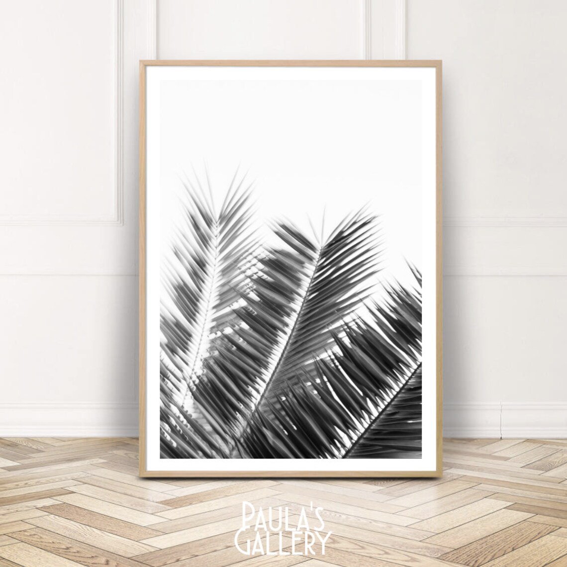 Palm Leaf Print Palm Tree Wall Art Black White Palm Decor | Etsy