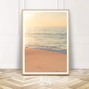 Sunset Beach Coastal Print Wall Art, Ocean Digital Download Poster, Peaceful Home Decor, Photography Instant Download, Gift For Her