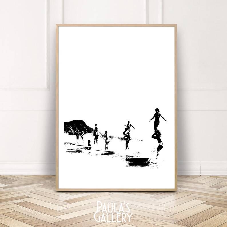 Vintage Surf Poster, Surf Print, druckbare Surf-Kunst, schwarz weiß Wohnkultur, Digitaldrucke, moderne minimalistisch, Kunst-Geschenk, druckbare Download Bild 1