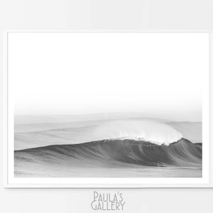 Wave Photography, Surf Art, Surf Digital Print, Wave Wall Art, Ocean Home Decor, Black White Coastal Poster