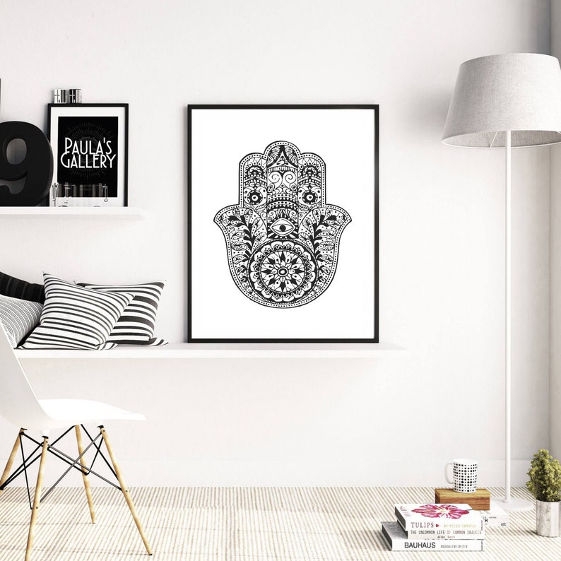 Hamsa Hand Poster Print Fatima Hand Wall Art Printable - Etsy