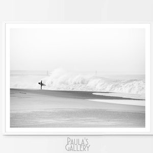 Surf Wall Art, Surf Printable Photography, Beach Print, Black White Ocean Poster, Waves Home Decor, Digital Prints