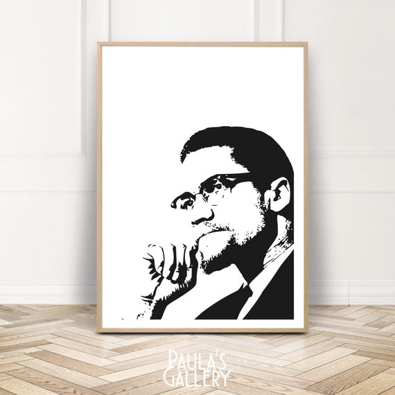 Malcolm X Poster Print Celebrity Wall Art Civil Rights | Etsy