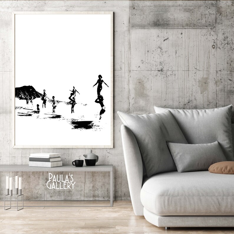 Vintage Surf Poster, Surf Print, druckbare Surf-Kunst, schwarz weiß Wohnkultur, Digitaldrucke, moderne minimalistisch, Kunst-Geschenk, druckbare Download Bild 3