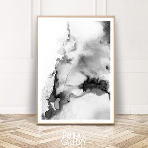 Ink Black White Abstract Print, Abstract Ink Painting, BW Printable Wall Art, Contemporary Art Poster, Bedroom Decor, Digital Prints