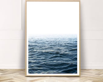 Ocean Water Print Wall Art, Large Coastal Photography, Beach Waves Printable Poster, Digital Print, Instant Download Home Decor