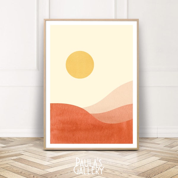 Orange Sunset Art Etsy