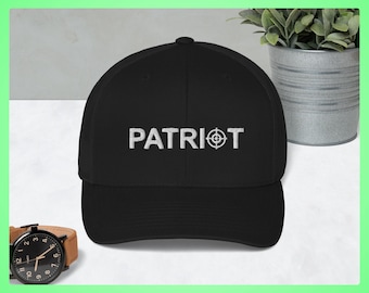 Patriotic "Patriot" Embroidered Snapback Mesh Back Trucker Hat