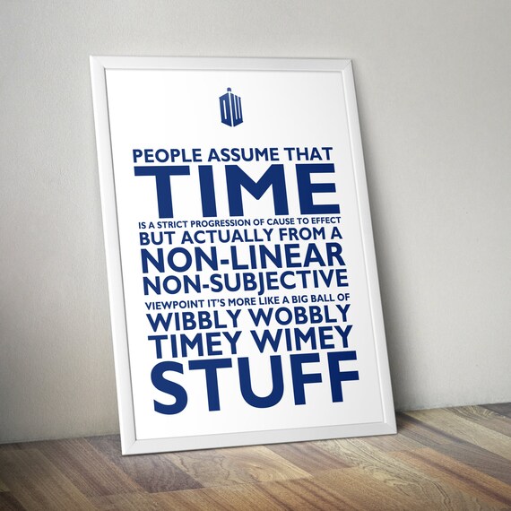 Wibbly Wobbly Timey Wimey Quote Wibbly Wobbly Timey Wimey Stuff Doctor Who Printable Poster | Etsy Uk