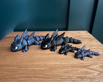Articulating Toothless Night Fury Dragon • How To Train Your Dragon • 3D Printed • Desk Toy