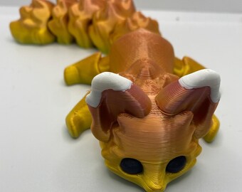 Articulating 3D Printed Fox • Multi-Color Flexible Fox • 3D Printed • Desk Toy • Fidget