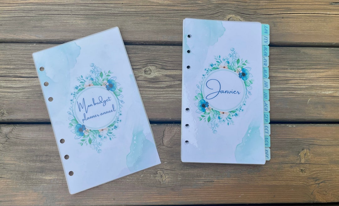 12 intercalaires mensuels + page de garde “budget annuel” pour classeur