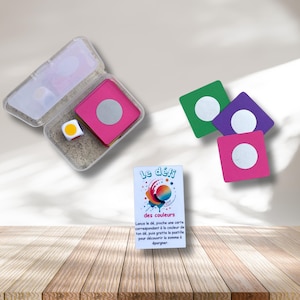 La sfida dei colori, scatola portaoggetti + tracker + dadi e 24 carte da grattare