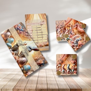 Lot Défi mystère Pâques avec 6 cartes a gratter + enveloppe et tracker