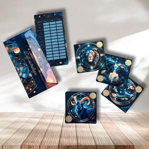 Lot Défi astrologie 12 cartes a gratter + enveloppe et tracker
