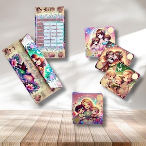 Lot Défi mystère Fête des mères avec 6 cartes a gratter + enveloppe et tracker