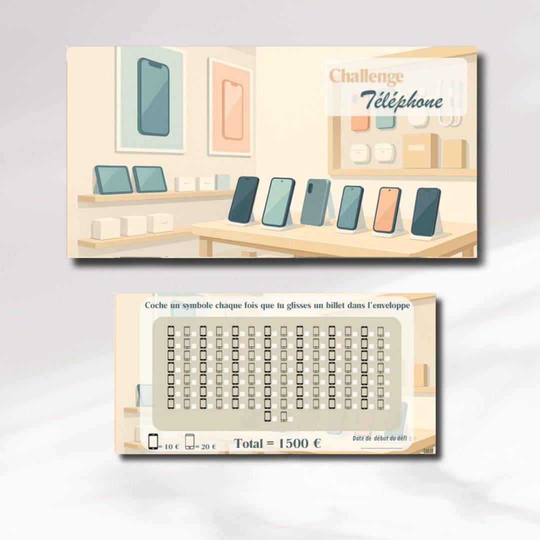Phone Challenge - Tracker and Title Page or Scratch Envelope - Etsy