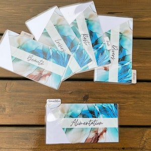 Individualmente ou em lotes Envelopes de orçamento de carteira com guias personalizados Laminados