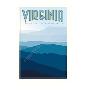 Virginia Blue Ridge View Mountains and Shenandoah Valley Travel Poster