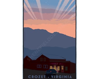 Crozet, Virginia Sunset over the Mountain