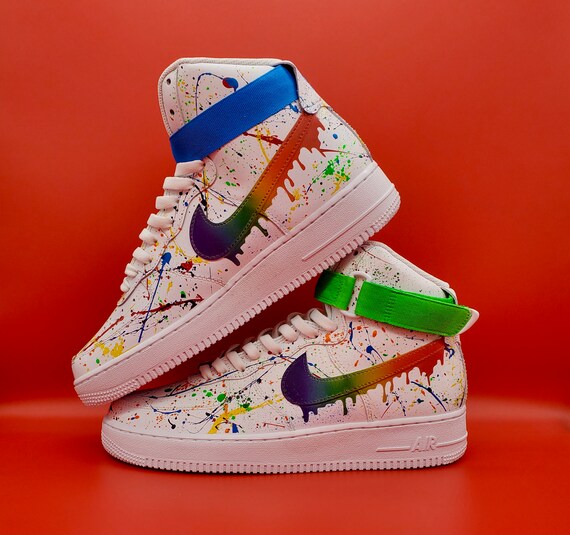 Drip Purple Red Blue Yellow Colorful Air Force 1s Custom Shoes