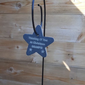 Memorial Slate Graveside Hanger, personalised, engraved