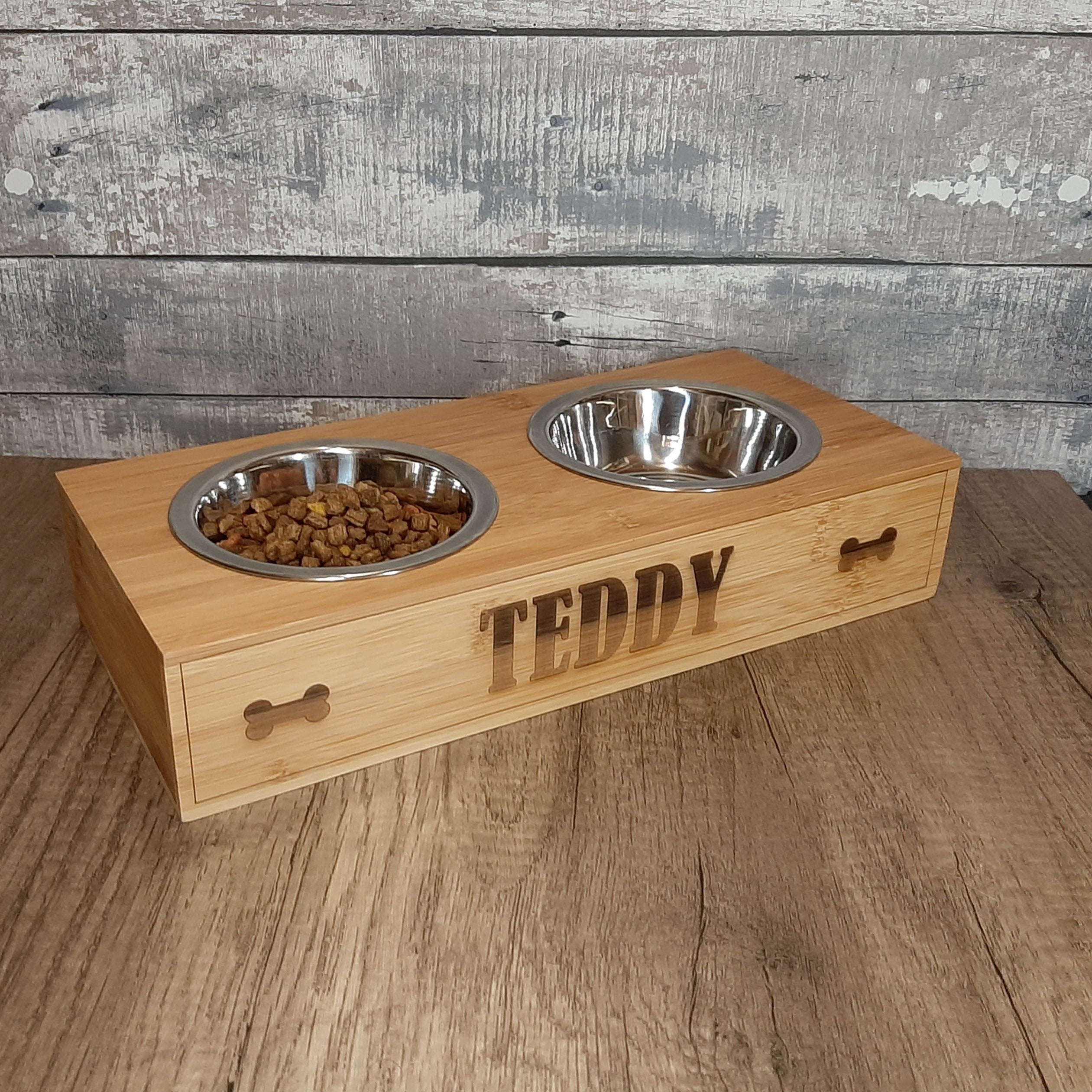 Wooden Eco Friendly Personalised Dog Bowl Stand Pet Feeding Station Etsy