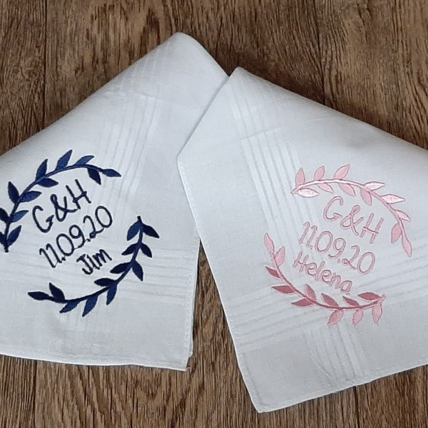 Wedding gift Hankies - personalised hankerchiefs