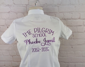 Leavers Shirt embroidered momento, shirt signing last day at school 2025