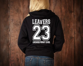 Leavers Hoodies 2023, hoody for leaving school, printed with school name and year