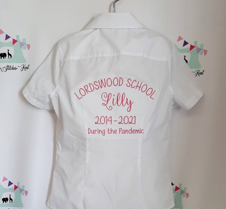 Leavers Shirt Embroidered Momento Shirt Signing Last Day at Etsy UK