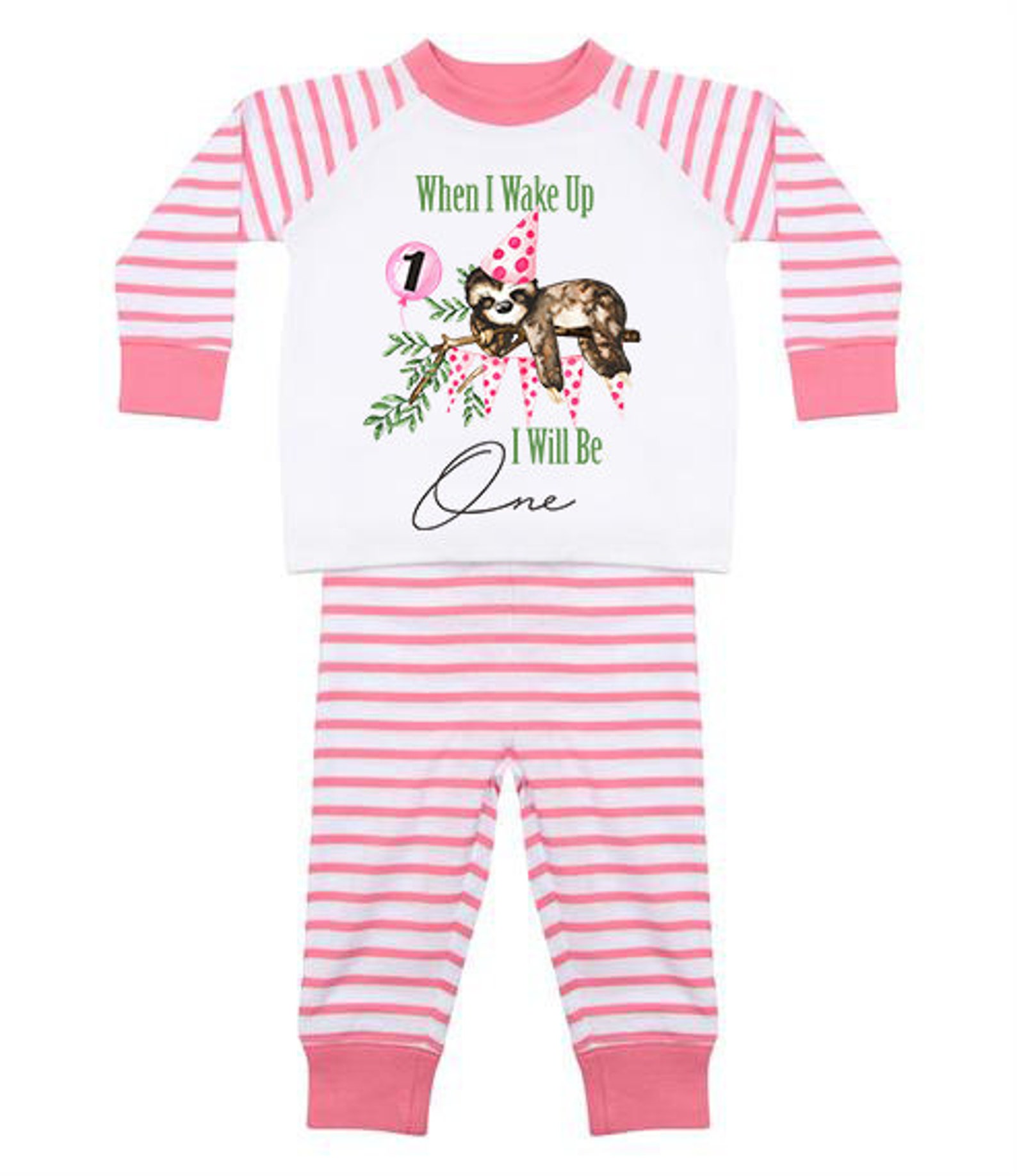 When I wake up I will be 1 pjs pyjamas pajamas nightwear 1st Etsy