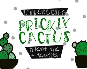 Prickly Cactus Font & Doodle Pack