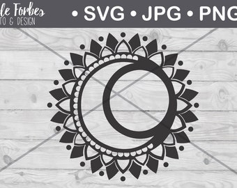 Download Mandala moon svg | Etsy