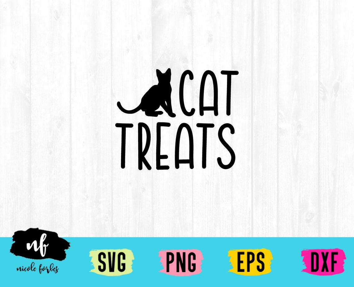 Cat Treats SVG Cut File Cat Svg Rescue Svg Label Svg Etsy